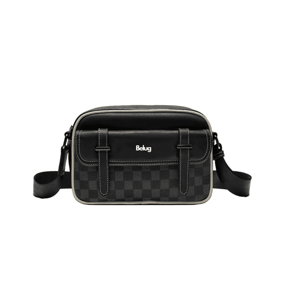 Bolso De Hombro A Cuadros Belug Negro, Beige