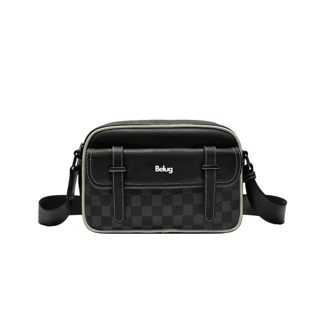 Bolso De Hombro A Cuadros Belug Negro, Beige