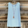 thumbnail image 2 of Uaswgudfs Stylish Round Neck Sleeveless Layered Tank Top for Women with Subtle Dotted Texture, Flared Hemline for Versatile Occasions, Soft and Chic Sky Blue M, 2 of 5