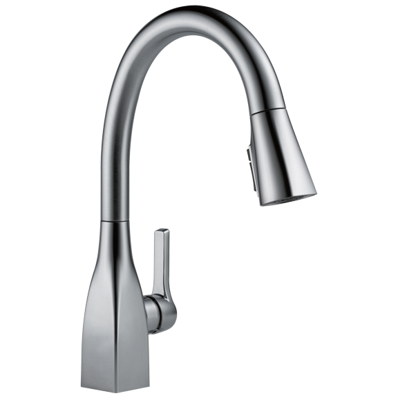 Mateo Single Handle Pull-Down Kitchen Faucet with ShieldSpray® Technology in Arctic Stainless 9183-AR-DST