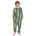 thumbnail image 2 of Soft Big Kids Onesie Pajamas Cozy Loose-Fit Jumpsuits for kids with Pockets for Christmas Lounge & Play Gingerbread Christmas Theme Pattern, 2 of 8