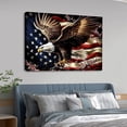thumbnail image 2 of "Bald Eagle with American Flag & Cherry Blossoms" Canvas Wall Art, Patriotic Wildlife Illustration, Striking Decor for Man Cave, Office & Modern Home, 2 of 8