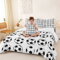 thumbnail image 3 of Erosebridal Cute Soccer Pattern 7-Piece Bedding Comforter Set,Football Sport Ball Games Kids King Bedding Sets,Reversible, 3 of 7