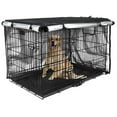 thumbnail image 6 of rygai Pet Cover Sunshade Breathable Good Ventilation Waterproof Oxford Cloth Double Door Dog Crate Cover Pet Supply,Black,XL, 6 of 7