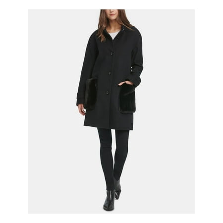 DKNY Womens Black Coat Petites Size: PM