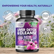 Liver Cleanse Detox & Repair Formula - Gentle Herbal Liver Supplement - Milk Thistle with Silymarin, Artichoke Extract, Dandelion, Beet Root, Chicory & Turmeric to Support Liver Health - 240 Capsules