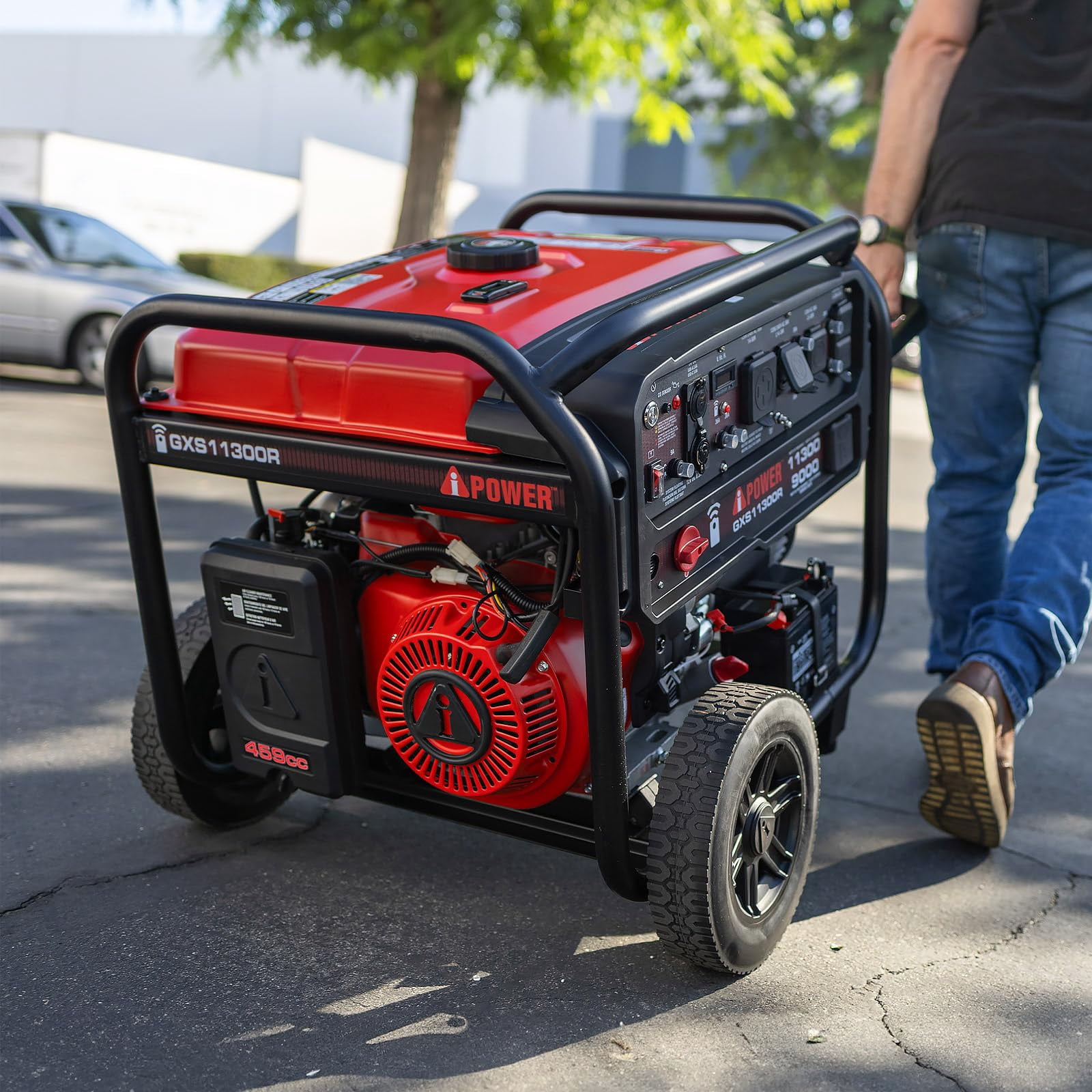 A-iPower 11300-Watt Remote Start Gas Powered Portable Generator with CO Sensor Shutdown