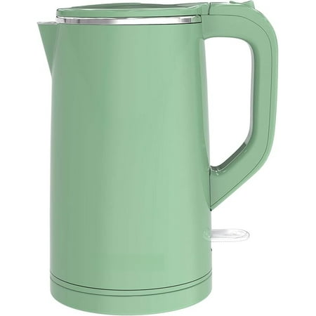 

1.7L Quiet Electric Kettle Double Wall Hot Water Boiler BPA-Free Cool Touch Tea Kettle Cordless with Auto Shut-Off & Boil Dry Protection 1500W Fast Boiling Black