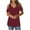 Wine, variant on Lenpel Women's Summer Tops Trendy Cold Shoulder Short Sleeve V Neck Eyelet Embroidered T Shirts Casual Tunic Blouses