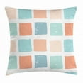 thumbnail image 1 of Colorful Throw Pillow Cushion Cover, Pale Colored Squares Mosaic Style Geometric Shapes Arrangement Worn Out Design, Decorative Square Accent Pillow Case, 18 X 18 Inches, Multicolor, by Ambesonne, 1 of 2