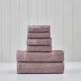 thumbnail image 2 of Modern Threads Damask Jacquard 6-Piece Cotton Bath Towel Set with Embellished Borders, Dusty Plum, 2 of 4