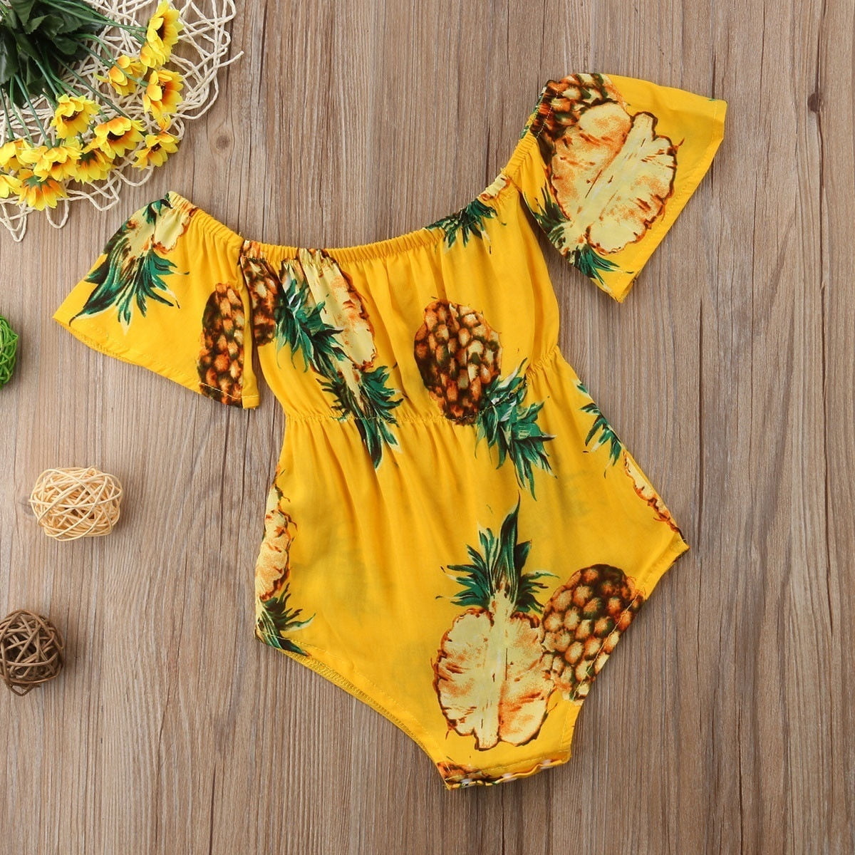 baby girl pineapple romper