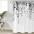 thumbnail image 2 of Extra Long Shower Curtain 72x84 Inch, Grey Eucalyptus Leaves Shower Curtain Waterproof Bathroom Decor Summer Botanical Farmhouse Fabric Bath Curtain Set Accessories with Hooks, 2 of 6