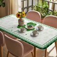 thumbnail image 3 of St. Patrick's Day Table Cloths for 4 Foot Rectangle Tables, Green Shamrock Buffalo Plaid Spring Patio Waterproof Elastic Fitted Tablecloths, Washable Rectangular Table Cover for Camping, 3 of 8