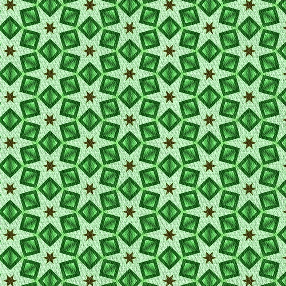 Ahgly Company Machine Washable Indoor Square Transitional Forest Green Area Rugs, 4' Square