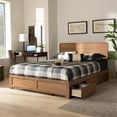 thumbnail image 3 of Baxton Studio Eleni Modern and Contemporary Transitional Dark Grey Fabric Upholstered and Ash Walnut Brown Finished Wood Full Size 3-Drawer Platform Storage Bed, 3 of 12