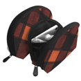 thumbnail image 3 of Portable Bags Clutch Pouch Zipper Smooth Built-In Compartment For Travel Vacation Business Camping Argyle Plaid Darkorange_3, 3 of 7