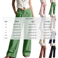 thumbnail image 3 of Hvogkswy Wide Leg Pants for Women, Button High Waist Casual Long Pants with Pockets Flowy Bohemian Vacation Cargo Pants, 3 of 8