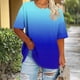 thumbnail image 2 of Mujeres Más Tamaño Manga Larga Tops Cuello Redondo Manga Corta Primavera Verano Camisa Básica Camiseta Superior Poliéster Ligero Suave Cómodo Más Tamaño Tops Casuales, 2 of 6