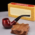 thumbnail image 2 of Pipa de madera para tabaco, pipa para fumar duradera, pipas clásicas de madera talladas para cigarros, 2 of 5