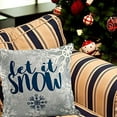 thumbnail image 3 of Throw Pillow Cover Rustic Snowflakes White Burlap Let It Snow Decorative Pillow Case Christmas Home Decor Square 16 x 16 Inch Cushion Pillowcase, 3 of 6