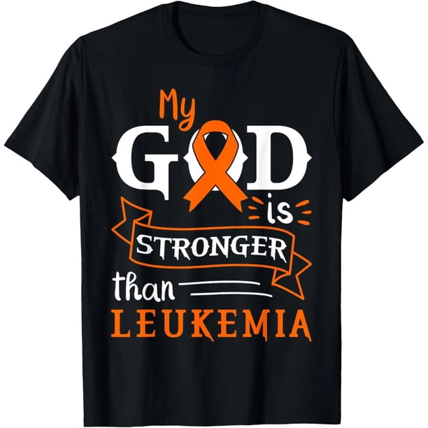Mi Dios Es Más Fuerte Que La Leucemia Playera Tipo T de Concientización para Mujer
