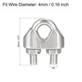 thumbnail image 2 of Unique Bargains 304 Stainless Steel Wire Rope Clip Clamp for 4mm Diameter Cable, 8 Pack, 2 of 5