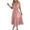 Pink, variant on Women Summer Dresses Boho Off Shoulder Short Sleeve Ruffle Hem Midi Dress Elegant Smocked Elastic Waist Flowy A Line Tiered Beach Dresses Green M
