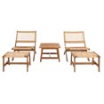 thumbnail image 4 of SAFAVIEH Casella Outdoor Patio 5 Piece Conversation Set, Natural/Light Brown, 4 of 7