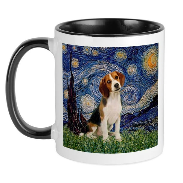 CafePress - Starry Night & Beagle Pup Mug - Unique Coffee Mug, Coffee ...