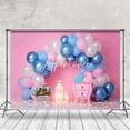 thumbnail image 2 of Pink Blue Arch Balloons Birthday Cake Smash Backdrop, 2 of 6