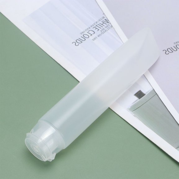 WORGEOUS 4PCS 50ML Empty White Plastic Portable Squeeze Bottles Refillable Cosmetics Tube Container Storage with for Facial Cleaner Shampoo Shower Gel Lotion Hand Cream