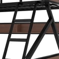thumbnail image 3 of Belleamve Twin XL Over Queen Bunk Bed, Metal Bunk Bed with Storage Shelves, LED Light, Heavy Duty Bunk Beds with 2 Ladders, Safety Guardrails, Space-Saving Metal Frame for Adults Teens, Black, 3 of 11