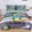 Graffiti Cool Crocodile, variant on Viviland Enchanted Rainbow Castle Kids Bedding Set Twin Size Comforter Sets, Bed in a Bag Magical Fairy Tale Theme Cover Set for Children
