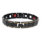 thumbnail image 4 of Pulsera magnética de moda de acero de titanio, exquisita y elegante pulsera de terapia magnética para hombres y mujeres (oro negro), 4 of 9