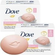 Dove Soap, Pink Beauty Bar 2-Pack (8 Soap Bars) – 3-in-1 Moisturizing Face, Body & Hand Soap, 3.17 Oz Ea