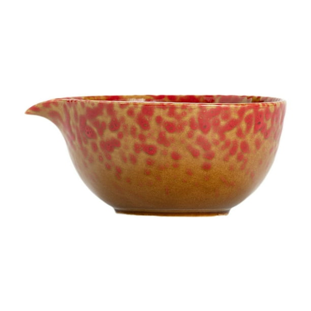 Cuenco de Matcha, accesorios para la del té japonés, utensilios, regalo para el hogar para amantes del matcha, amigos y familiares, cerámica Rojo moteado