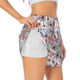 thumbnail image 3 of Lsque Abstract Floral Printed Women's Running Shorts with Liner Pockets,Elastic Quick Dry Workout Athletic Gym Yoga Shorts,Womens High Waist Shorts-Small, 3 of 9