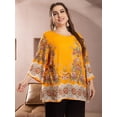 thumbnail image 3 of Tralilbee Nouvelles Chemises pour Femmes Grande Taille Mode Polyvalente Col Rond Manches Longues Imprimé Floral Chemises Décontractées T-Shirts Tuniques Amples pour Dames, 3 of 6