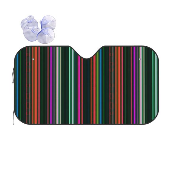 Kdxio Colorful Stripes Print Front Windshield Sun Shade,Folding Auto Sunshade for Car Truck SUV-Small