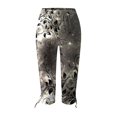 thumbnail image 4 of Womens Relaxed Fit Pants by Generic Summer Casual Drawstring Solid Cropped Cargo Pants, Black, Size XL, 4 of 5