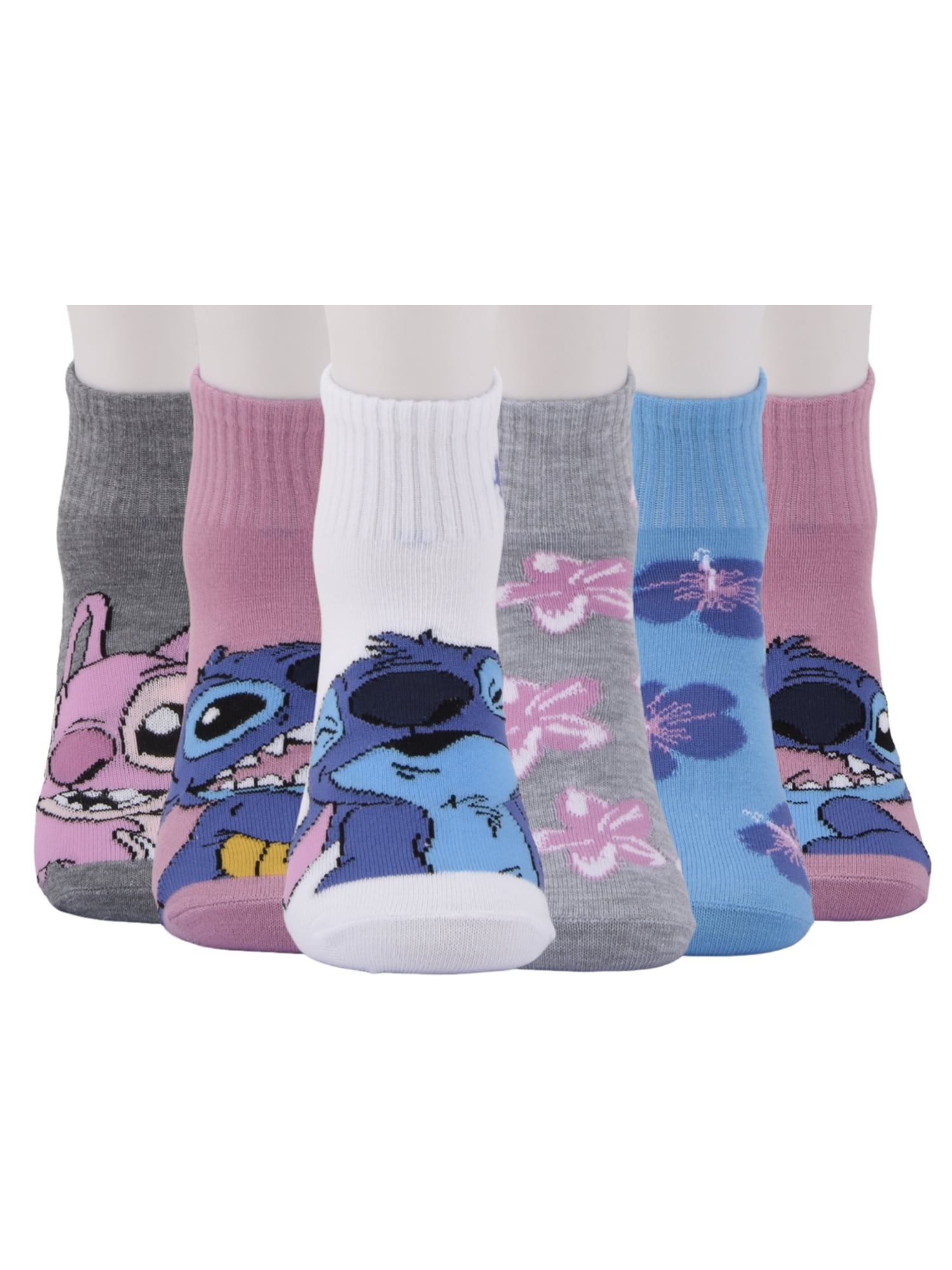 Stitch Girls 6-pack Ankle Socks, Sizes S-L