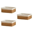 thumbnail image 2 of Cesta de mimbre de 3 piezas con forro, multifuncional, decorativa, rectangular, tejida para la entrada de la , dormitorio, sala de estar,, 2 of 9