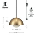 thumbnail image 4 of Amelia 1-Light Matte Brass Plug-In Pendant Lighting with Frosted Glass Shade, 4 of 9