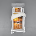thumbnail image 1 of Ambesonne Tropical Bedding Set 3 Pcs, Ocean Sunset View Sky, Twin XL, Apricot, 1 of 3
