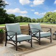 thumbnail image 2 of Crosley Furniture Kaplan Metal Patio Fabric Arm Chair in Mist Green (Set of 2), 2 of 4