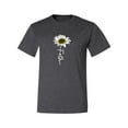 thumbnail image 2 of Wild Bobby, Faith Flower Script Inspirational/Christian Men Graphic Tee, Heather Black, Large, 2 of 6