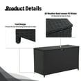 thumbnail image 5 of 120 Gallon Outdoor Storage Box with Waterproof Inner, Large Wicker Patio Storage Bin, Deck Boxes for Cushions, Garden Tools, Pool Toys, Aluminum Frame, Black, 5 of 6