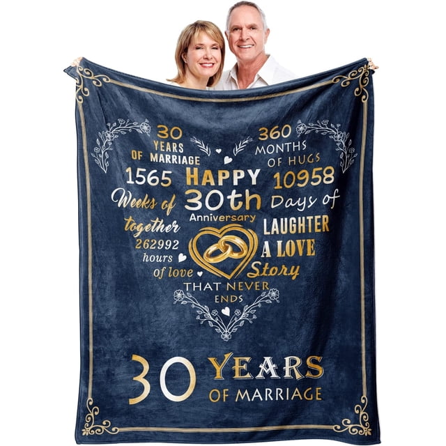 LHSHID 1 Year Anniversary Wedding Gifts for Him Her 1st One Year Anniversary Romantic Gifts for Couple Husband Wife First Anniversary Marriage Gifts 1st Year Paper Anniversary Throw Blanket 50x60in