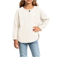 thumbnail image 2 of Bovxnpu Unisex Girls Long Sleeve Shirts Undershirts Long Sleeve Slub Cotton Base Layer Pullover Girls Tops, 2 of 7